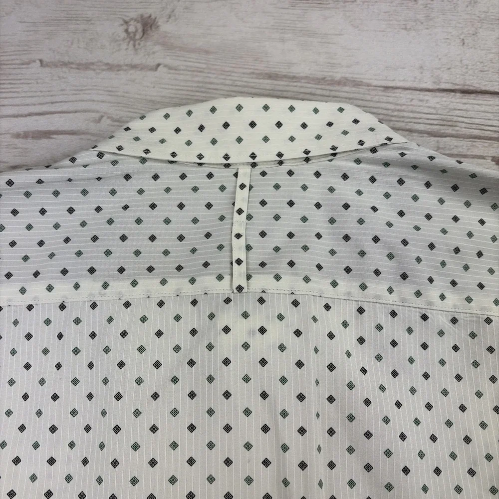 Banana Republic Slim Fit Men's XL White Diamond Print Long Sleeve Shirt EXC